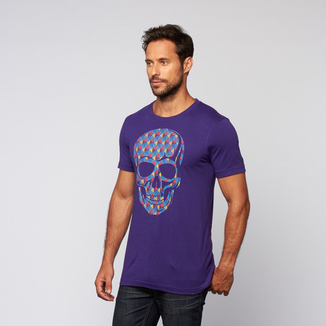 Geometric Skull Tee // Purple (S)