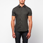 Short Sleeve Button Up Shirt // Black (S)