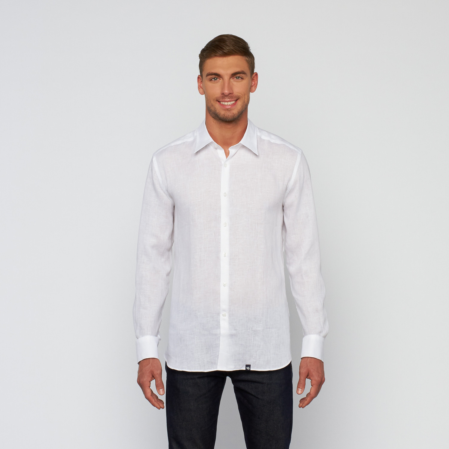 Linen Button Up Dress Shirt // White (S) - Stone Rose - Touch of Modern