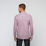 Button Down Dress Shirt // Navy + Pink (XL)