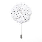 Lapel Pin // White Polka Dot