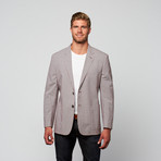 Cotton Modern Fit Blazer // Red + Black + White Stripe (XL)