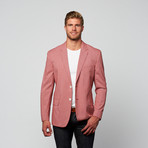 Cotton Modern Fit Blazer // Red + White Stripe (2XL)