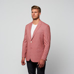 Cotton Modern Fit Blazer // Red + White Stripe (2XL)