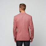 Cotton Modern Fit Blazer // Red + White Stripe (2XL)