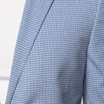 Mattarazi Uomo // Cotton Modern Fit Blazer // Blue + White Microcheck (L)