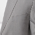 Cotton Modern Fit Blazer // Black + White Check (L)