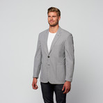 Cotton Modern Fit Blazer // Black + White Check (XL)