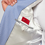 Mattarazi Uomo // Cotton Modern Fit Blazer // Blue + White Check (L)