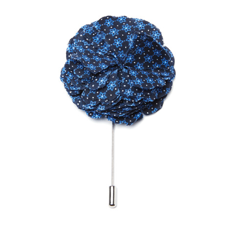 Lapel Pin // Navy + Blue Floral
