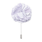 Lapel Pin // White + Purple Polka Dot