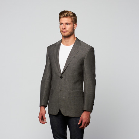 Mattarazi Uomo // Milano Modern Fit Blazer // Textured Medium Grey (US: 46R)
