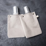 Gray Flask // Set of 2 (Two 4 oz Flasks)