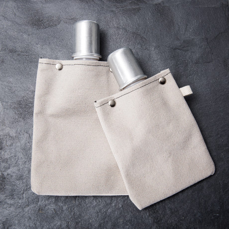Gray Flask // Set of 2 (Two 4 oz Flasks)