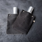 Black Flask // Set of 2 (Two 4 oz Flasks)