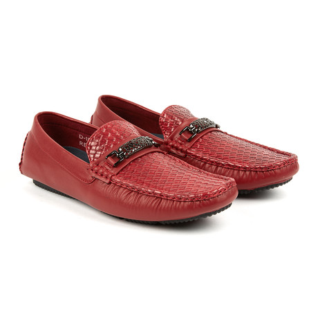 Woven Driver Shoe // Red (US: 7)