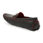 Horsebit Driver Shoe // Black + Red (US: 9.5)