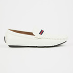 Ribboned Driver Shoe // White + Red (US: 7.5)