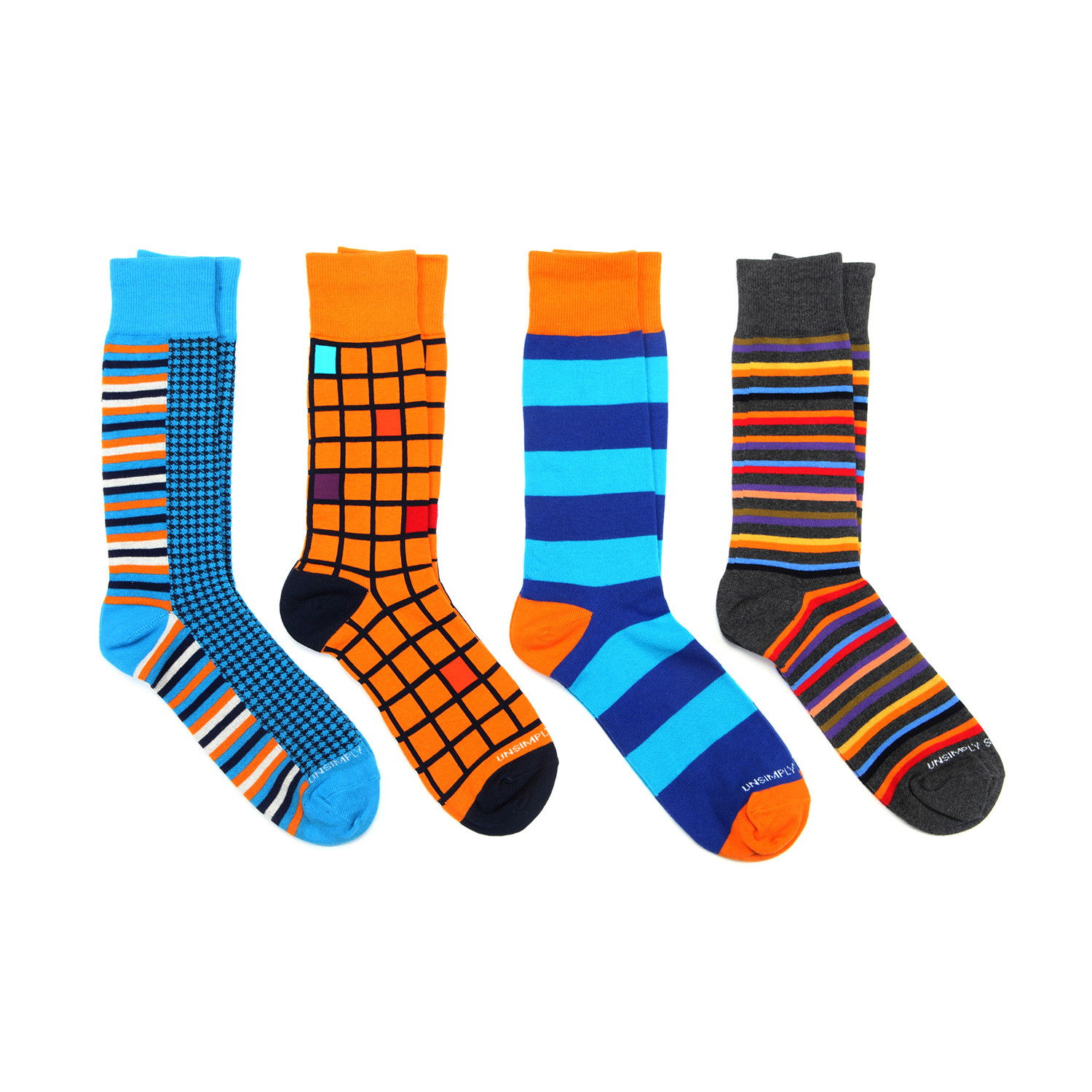 Dress Socks // Orange Mix // Pack of 4 - Unsimply Stitched - Touch of ...