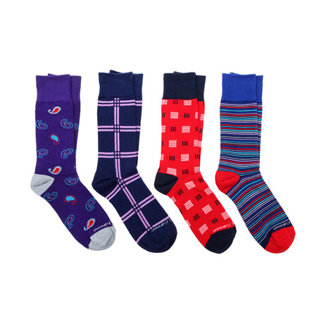 Mid-Calf Socks // Purple Mix // Pack of 4