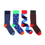 Dress Socks // Blue + Toucans // Pack of 4