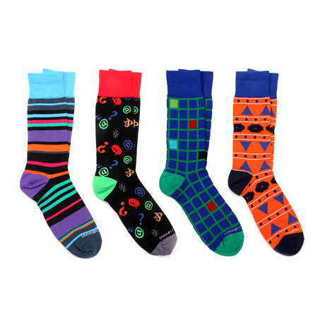 Exclamations Mid-Calf Sock // 4 Pack