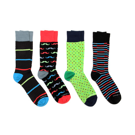 Dress Socks // Mustache // Pack of 4