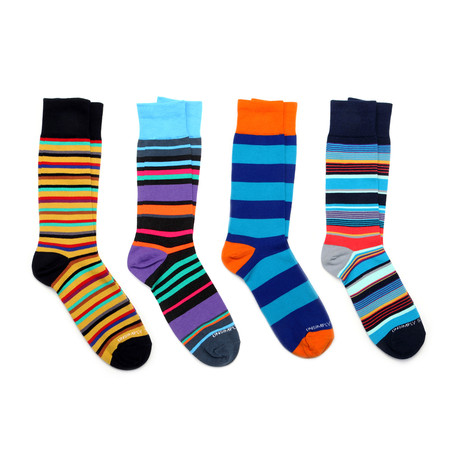 Dress Socks // Blue Stripe // Pack of 4
