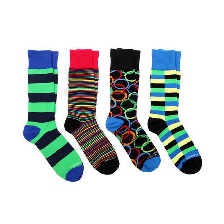 Mid-Calf Socks // Green Mix // Pack of 4