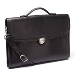 Joseph Daniel // Cashmere Napa Leather Accordion Briefcase // Black