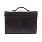 Joseph Daniel // Cashmere Napa Leather Accordion Briefcase // Black