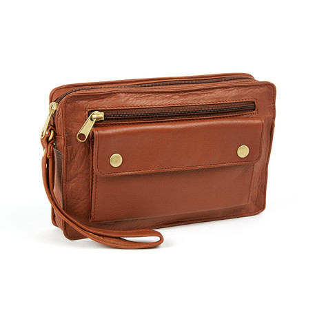 Leather Bag with Strap // Tan