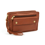 Leather Bag with Strap // Tan
