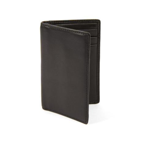 Bosca Italian Leather Slim Card Wallet // Black