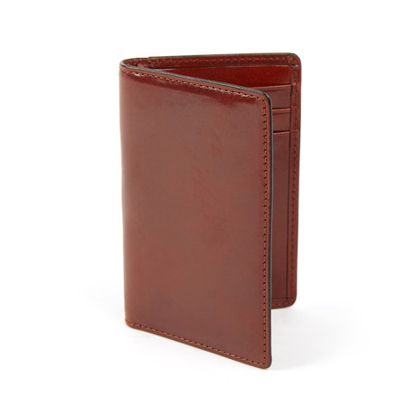 Bosca Italian Leather Slim Card Wallet // Rich Cognac
