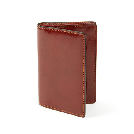 Leather Gusset Card Wallet // Rich Cognac