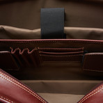 Joseph Daniel // Napa Leather Dual Compartment Briefcase // Rich Cognac