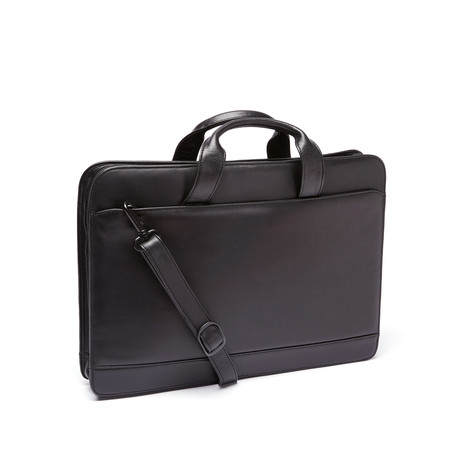 Tandi // Cashmere Napa Leather Metropolitan Commuter Briefcase // Black