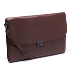 Joseph Daniel // Napa Leather Portfolio with Shoulder Strap // Burgundy
