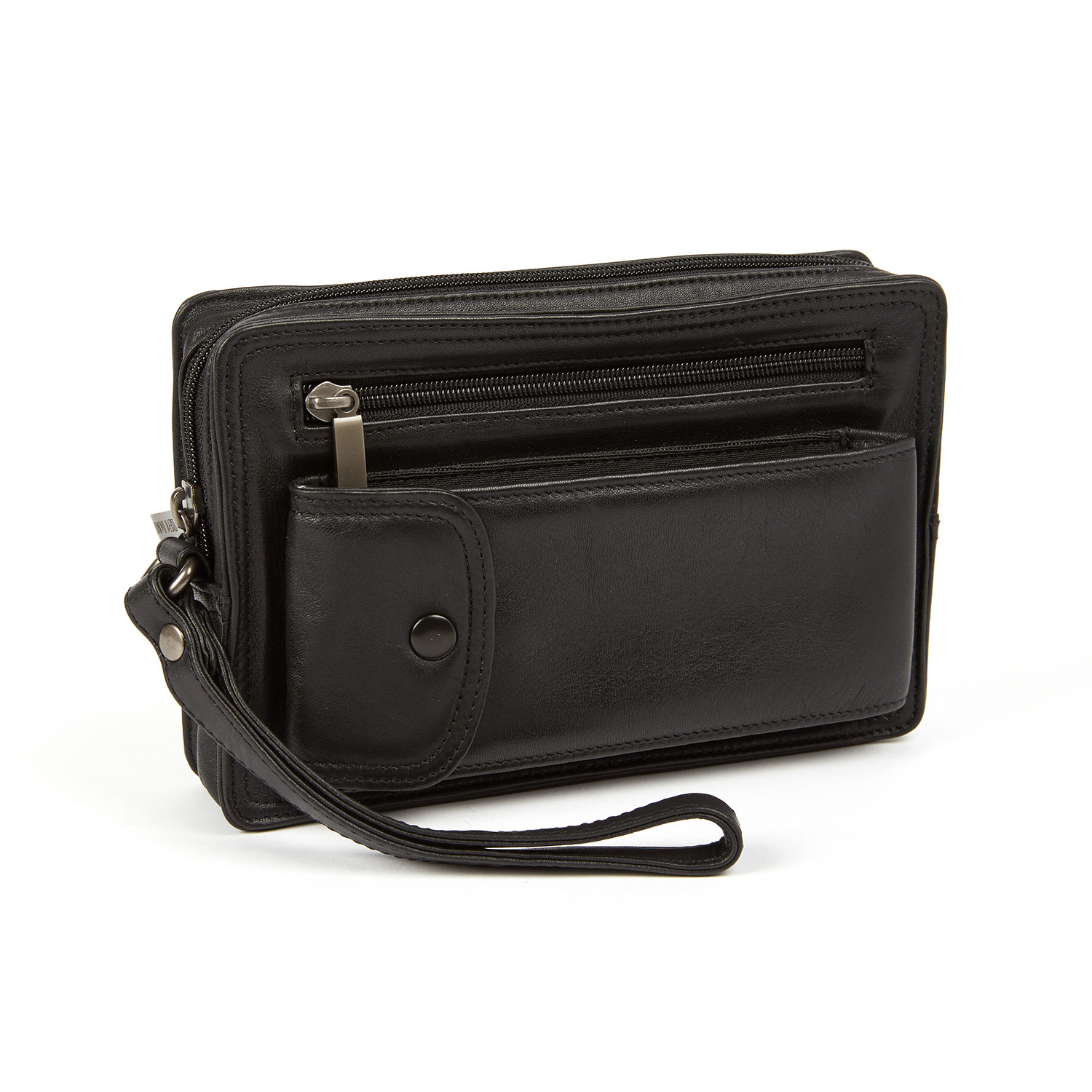 Cashmere Napa Leather Multi Purpose Travel Bag + Wrist Strap // Black ...