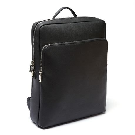 Structured Leather Backpack // Black