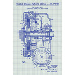 Lubrication System for Wet Clutch // P.E. Carlson // 1969 (Blue Grid // White Ink)