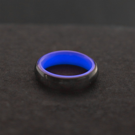 Carbon Lume Ring // Blue (Size 4)