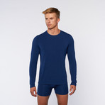 Long-Sleeve Crew Neck Lounge Tee // Navy (M)