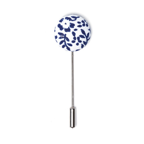 Hipster Lapel Pin // White + Blue