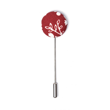 Hero Lapel Pin // Red + White Floral