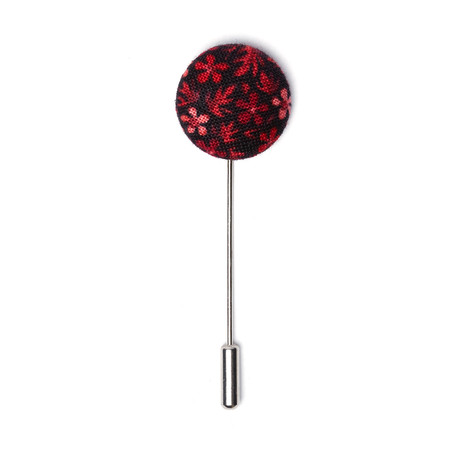 Hipster Lapel Pin // Red Floral
