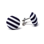 Boss Cufflinks // Black + White Stripe