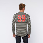 Stripe Long Sleeve Tee // Black + White (M)
