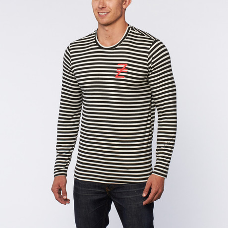 Stripe Long Sleeve Tee // Black + White (XS)